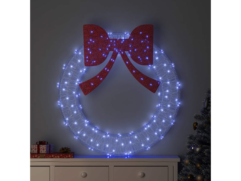  Couronne de noël, décoration de noël 150 led bleu 120 cm acrylique cf61754  - Conforama B