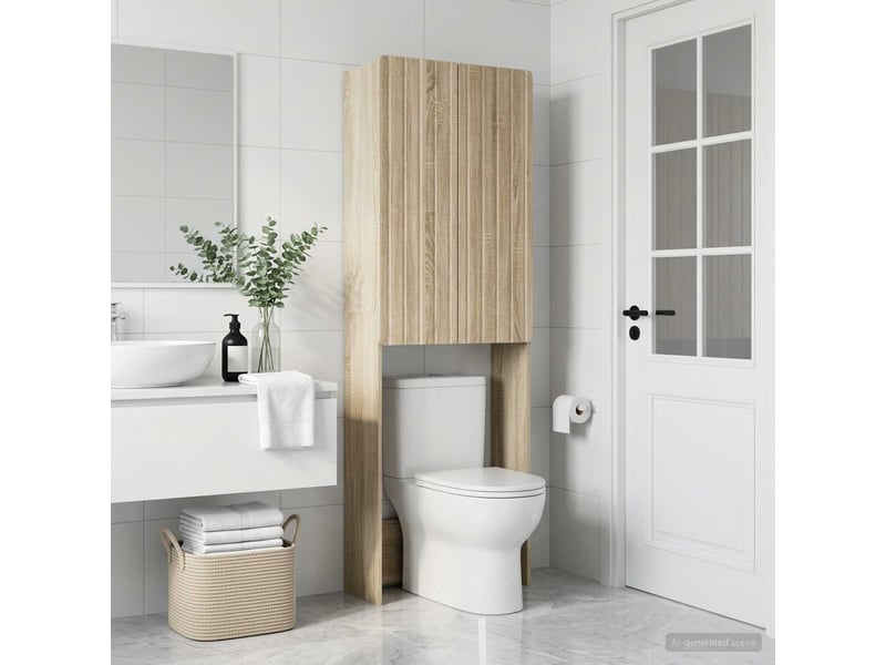  Armoire de toilette, meuble de toilette zwolle chêne sonoma 66x25.5x190 cm  - Conforama B