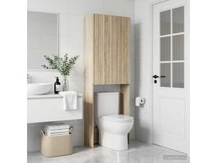 Armoire de toilette, meuble de toilette zwolle chêne sonoma 66x25.5x190 cm
