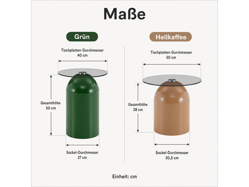  Tables basses gigognes 2 pièces avec plateau en verre trempé et base brillante, style rétro, pour salon et bureau  - Conforama D