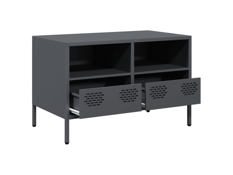  Meuble tv - banc tv - meuble de rangement anthracite 68x39x43,5 cm acier laminé à froid  - Conforama D