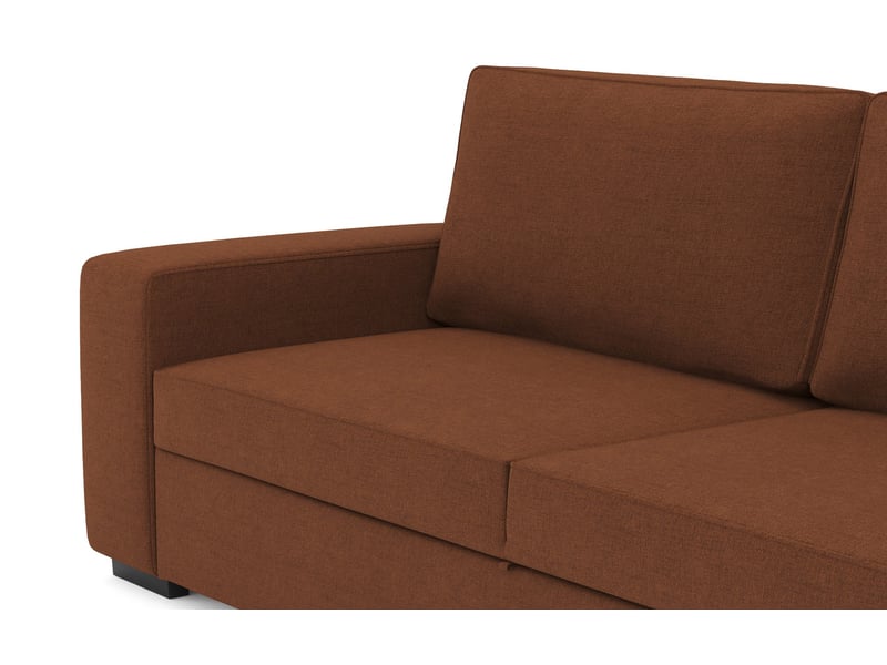 Canape droit convertible 3 places ZACK coloris terracotta - Conforama S