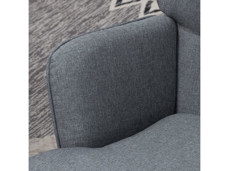  Fauteuil à bascule avec repose-pieds et dossier haut, fauteuil d'allaitement aspect lin pour salon et chambre, charge 130 kg, gris  - Conforama E