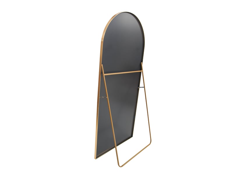 Miroir sur pied 162x53 cm,grand miroir pleine longueur,miroir mural arqué moderne ,cadre en aluminium,verre trempé hd,doré  - Conforama R