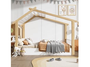 Lit cabane 90x200 cm <strong>OKWISH</strong>  <strong></strong> coloris bicolore