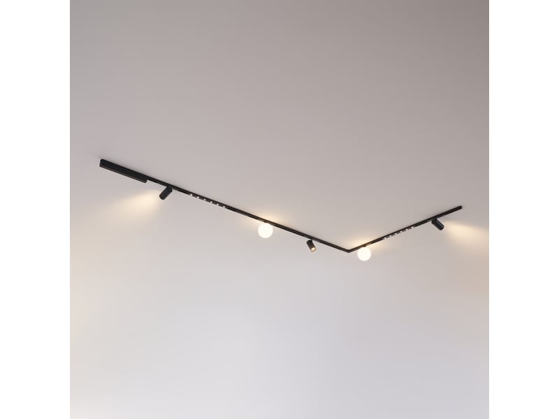 Système de rail magnétique noir 3 m 3 spots 2 profilés et 2 boules led 39w - lyne Lyne - Conforama E