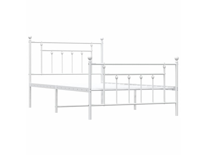  Lit simple- lit adulte -  cadre de lit métal sans matelas et pied de lit blanc 100x200 cm  - Conforama B