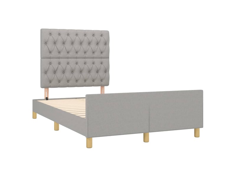  Lit double- lit adulte -  cadre de lit sans matelas gris clair 120x190 cm tissu  - Conforama B