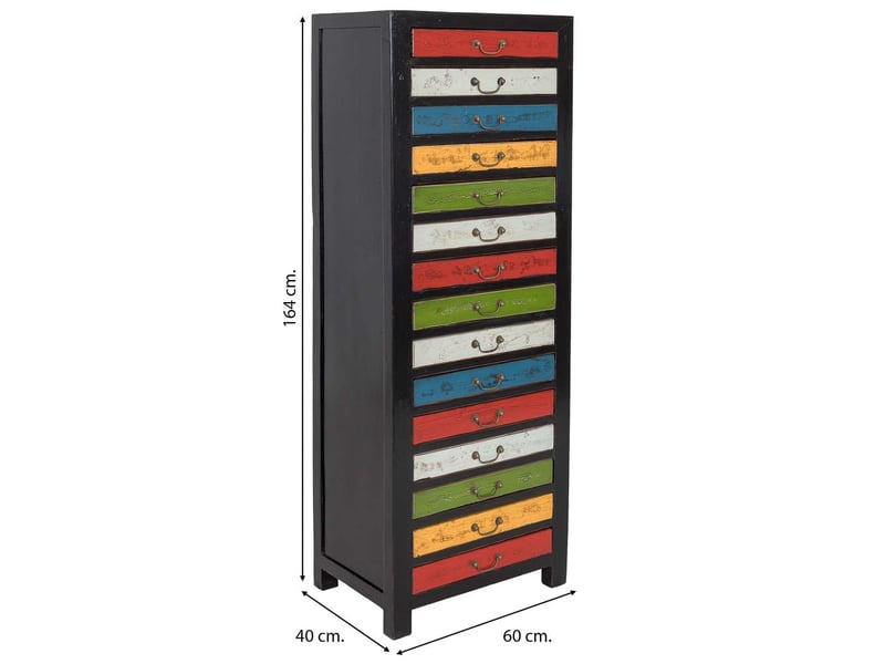  Commode en bois multicolore 60x40x164 cm h  - Conforama C