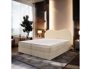 Lit avec rangement 140x200 cm <strong>MASSENO</strong> <strong></strong> coloris beige