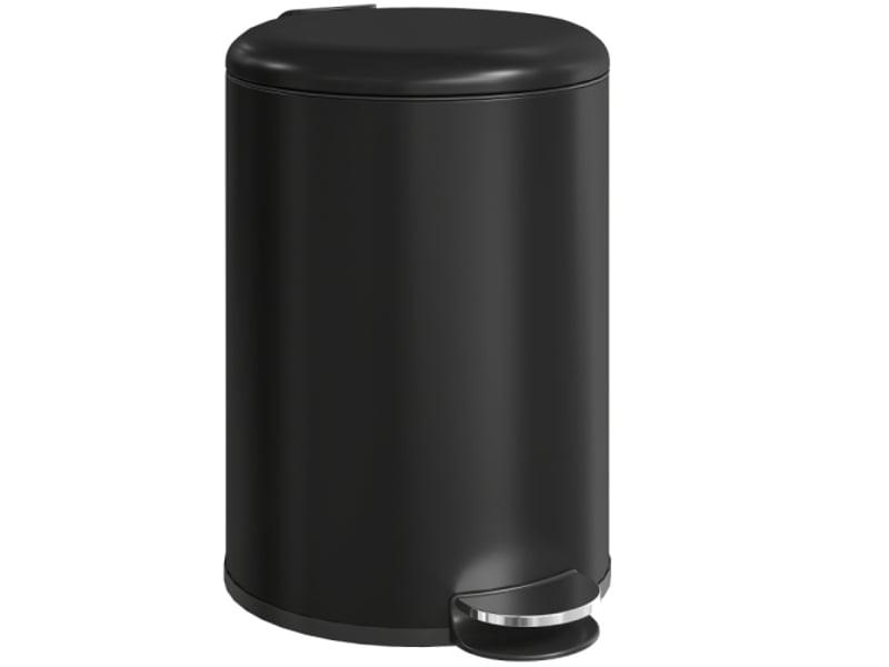 Poubelle de cuisine noire 20 l en métal, anti-traces, pédale, couvercle soft-close, bac amovible  - Conforama A