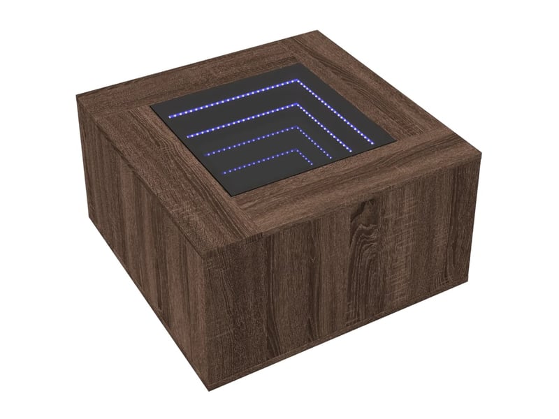  Table basse - table de salon - table à thé avec led chêne marron 60x60x40 cm bois d'ingénierie  - Conforama C