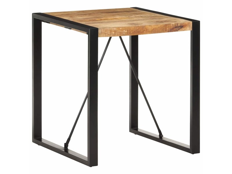 Table à manger, table de salle à manger 70x70x75 cm bois de manguier massif brut - Conforama B