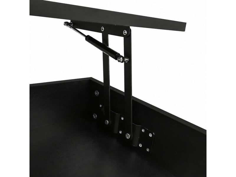  Table basse relevable noire avec led et 2 tiroirs, 100 × 50 × 44 cm  - Conforama W