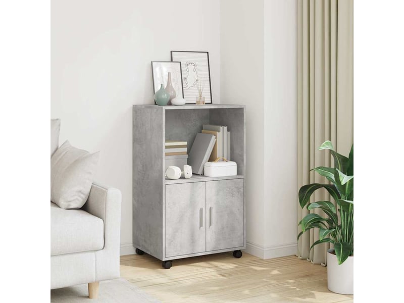  Buffet - armoire à roulettes gris béton 55x40x91 cm bois d'ingénierie  - Conforama B