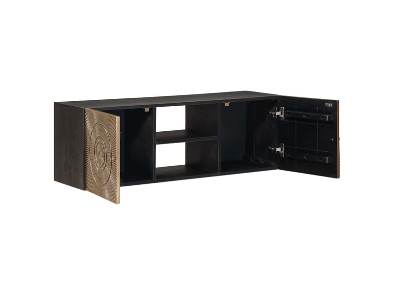  Meuble tv - banc tv - meuble de rangement avec étagère avec stockage laiton 105 x 30 x 35 cm  - Conforama A