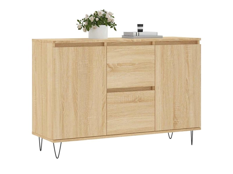  Buffet - bahut - meuble de rangement chêne sonoma 101,5x35x70 cm bois d'ingénierie  - Conforama C