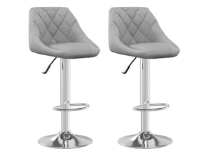 Lot de 2 tabouret de bar, chaise de bar gris clair velours shl77599