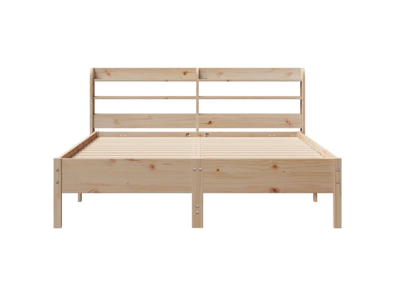  Lit double- lit adulte -  cadre de lit sans matelas 150x200 cm bois de pin massif  - Conforama C