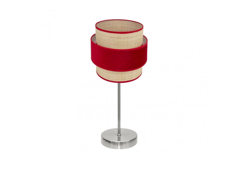  Lampe à poser fabrilamp reyes nickelnaturel-rouge 1 x e14 43 x 18 x 18 cm 177471007 - Conforama A