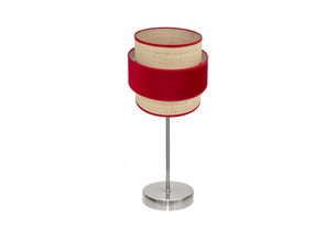 Lampe à poser fabrilamp reyes nickelnaturel-rouge 1 x e14 43 x 18 x 18 cm