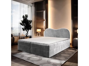 Lit avec rangement 160x200 cm <strong>MASSENO</strong> <strong></strong> coloris gris