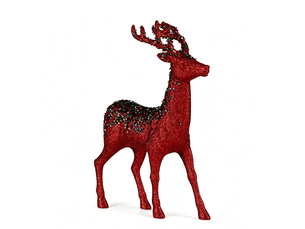 Renne de noël krist+ rouge bleu fuchsia 15 x 45 x 30 cm