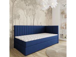 Lit avec rangement 100x200 cm <strong>MASSENO</strong> <strong></strong> coloris bleu