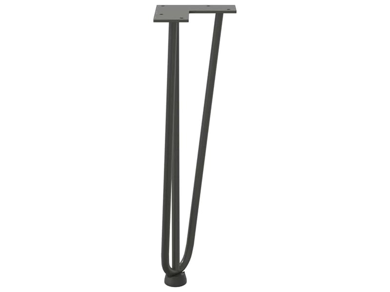  Lot de 4 pieds en épingle à cheveux design moderne pour table basse 42 x 12 x 12 cm en acier massif anthracite 02_0056741  - Conforama E