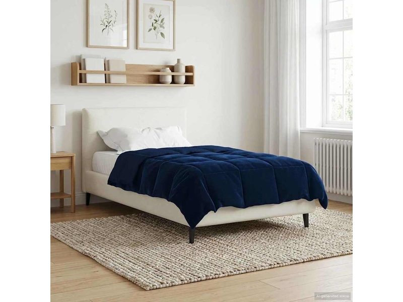  Duvet - couette complet toute l'année 155 x 200 cm 4 saisons bleu foncé  - Conforama B