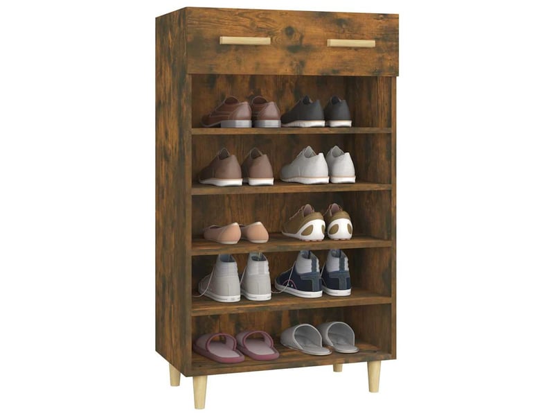  Meuble à chaussures, armoire à chaussures chêne fumé 60x35x105 cm bois d'ingénierie  - Conforama D