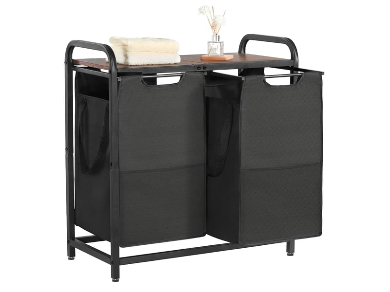  Vevor panier à linge trieur de linge 2 compartiments avec sacs coulissants noir  - Conforama A