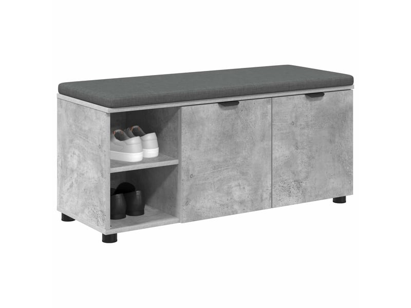 Banc d'entrée, banc interieur avec coussin gris béton 100x38x46 cm shl4932  - Conforama C