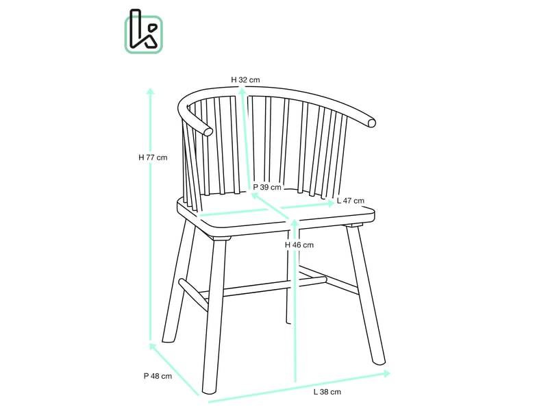  Chaise bistrot mino style windsor en bois massif finition claire avec dossier à barreaux 436-MINO - Conforama R