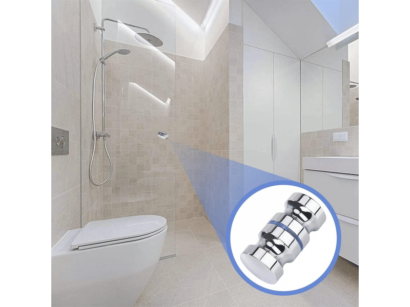  Poignées pour porte de douche (paquet de 2) - 30 mm - acier inoxydable massif - adaptées pour la salle de bain et la cuisine  - Conforama B