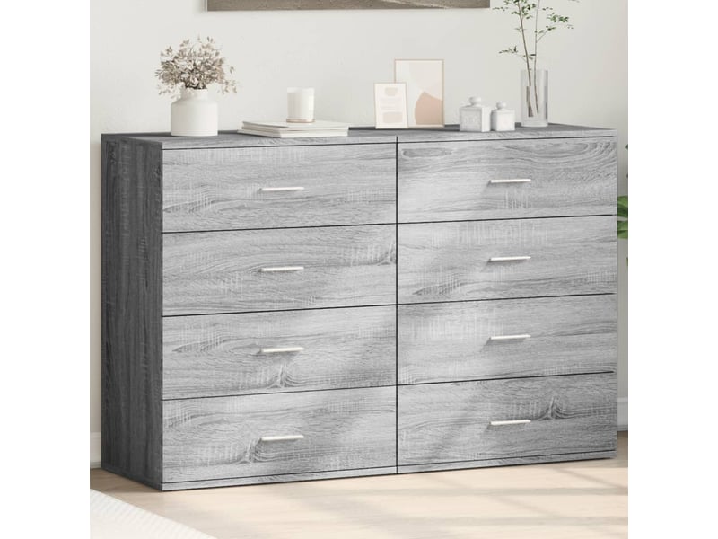  Buffets 2 pcs - bahut - meuble de rangement sonoma gris 60x39x80 cm bois d'ingénierie  - Conforama B