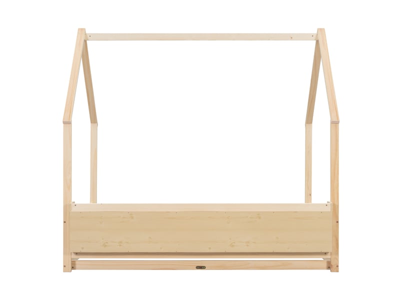  Lit enfant au sol 140x200 cm en bois, forme maison, rangements et barrières  - Conforama A