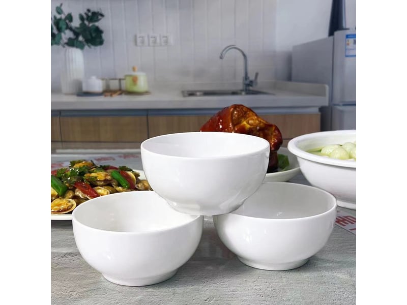  Lot de 5 bols à céréales en porcelaine blanche – 10.3x5cm  - Conforama E