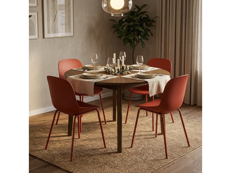 Lot de 4 chaises de salle à manger modernes en polypropylène et métal cassandra - rouiller  - Conforama B