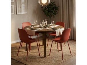 Lot de 4 chaises de salle à manger modernes en polypropylène et métal cassandra - rouiller