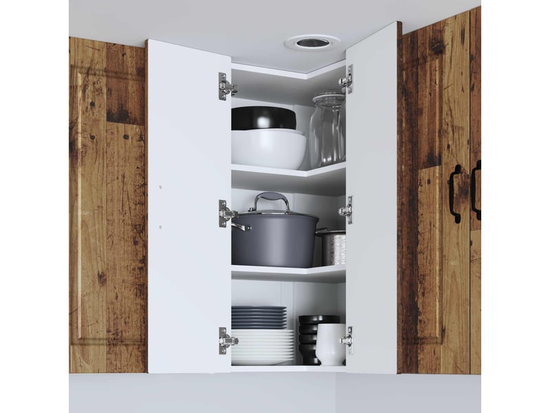  Meuble mural de cuisine, armoire d'angle cuisine porto bois ancien 57x57x80cm  - Conforama D