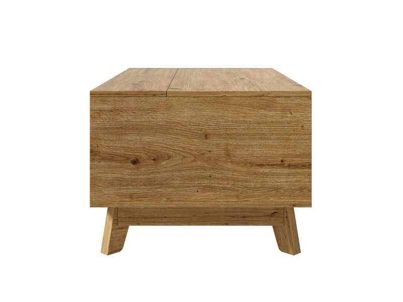  Table basse 90x55x57,5 cm en mdf avec plateau relevable et porte coulissante naturelle chicfurn  - Conforama E