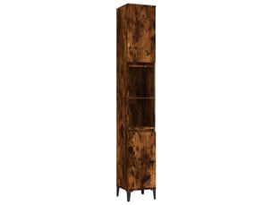 Amoire de salle de bain chêne fumé 30x30x190cm bois d'ingénierie shl8287