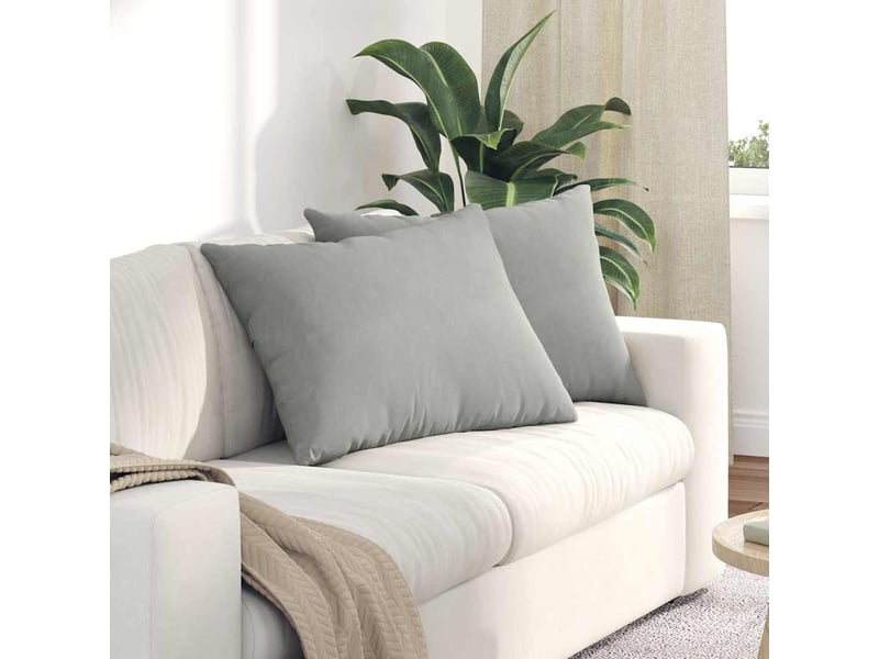  Lot de 2 coussins de canapé, coussins décoratifs tissu gris clair 70 x 50 cm cf58848  - Conforama B