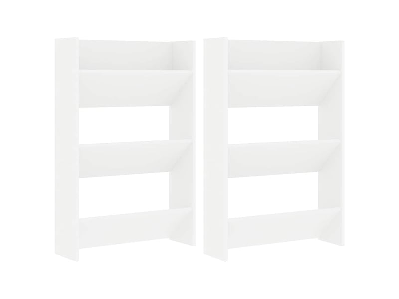  Armoires à chaussures murales 2 pcs blanc 60x18x90 cm aggloméré  - Conforama A