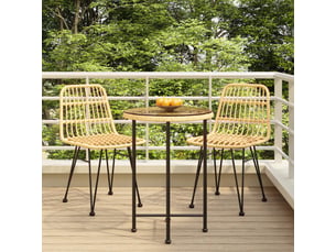 Ensemble à manger de jardin 3 pcs | salon de jardin résine tressée