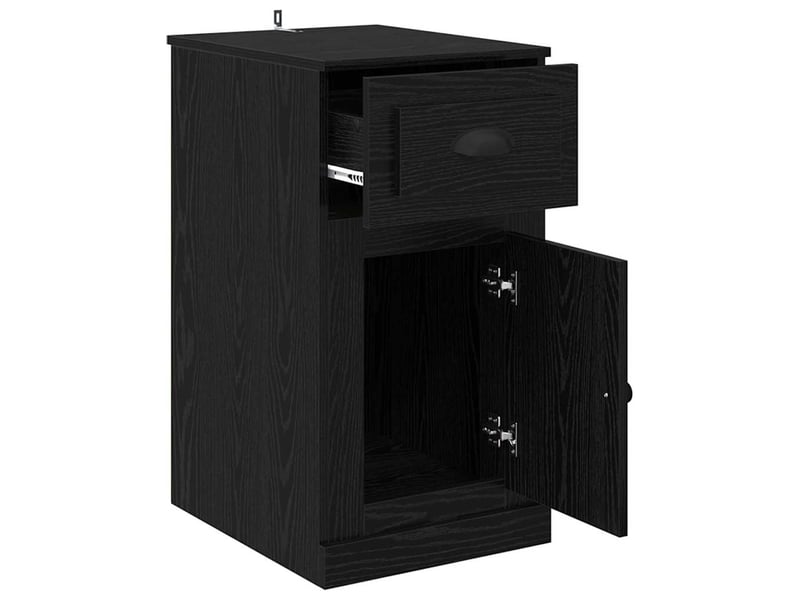 Meuble d'appoint, meuble de rangement salon 40 x 50 x 75 cm bois d'ingénierie chêne noir - Conforama E