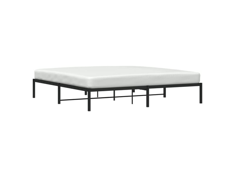 Lit double- lit adulte - cadre de lit métal sans matelas noir 200x200 cm - Conforama B
