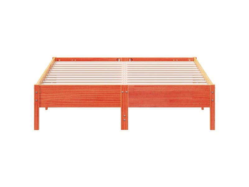  Lit double- lit adulte -  cadre de lit sans matelas  marron 160x200cm bois pin massif  - Conforama C