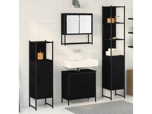 Ensemble de mobilier de salle de bain 4 pc noir cf64531